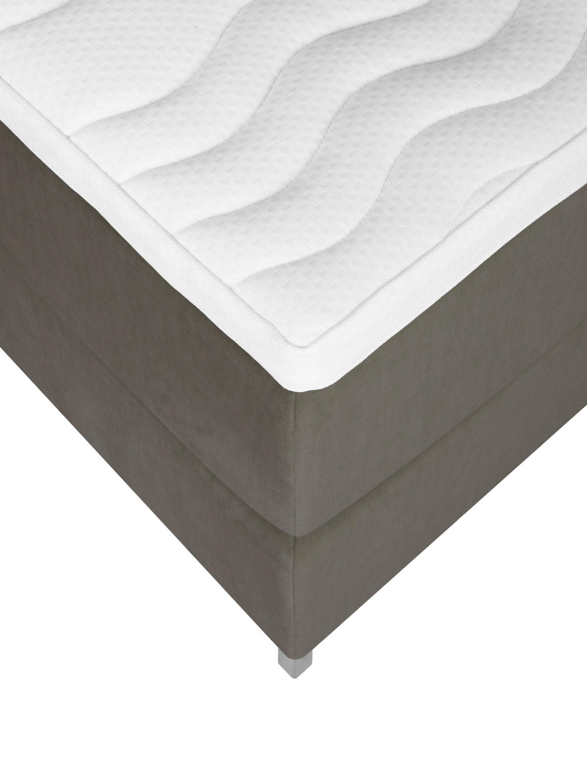 BOXSPRING-ÁGY 160/200 cm  barna  - barna/alumíniumszínű, Modern, textil (160/200cm) - MID.YOU
