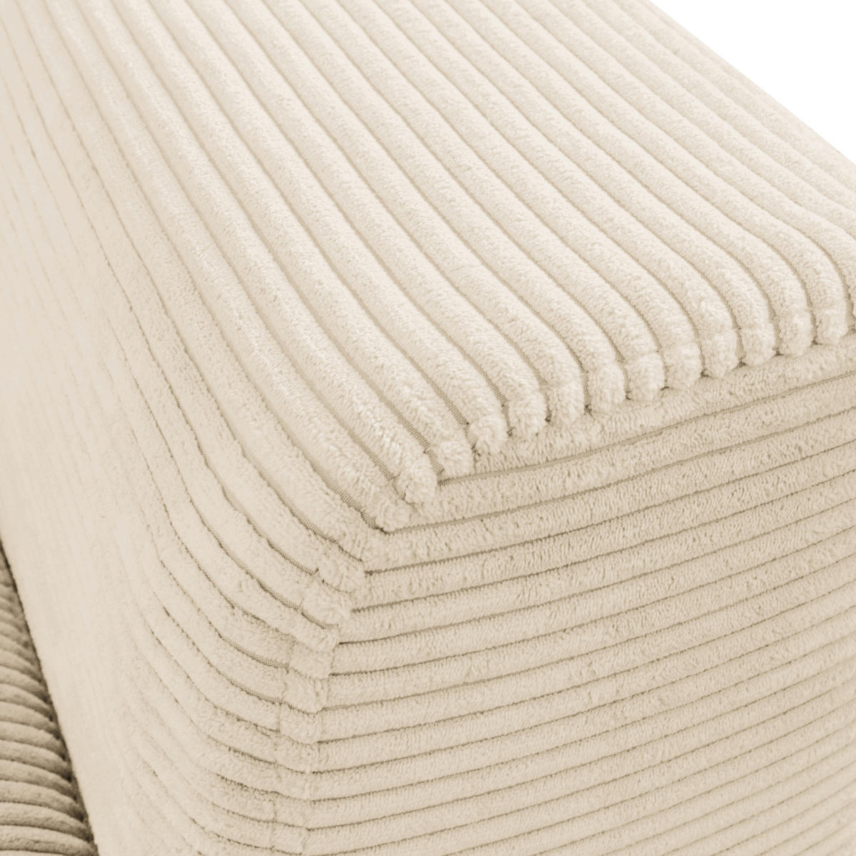 ECKSOFA in Cord Creme  - Creme/Schwarz, Design, Textil/Metall (172/313cm) - Livetastic