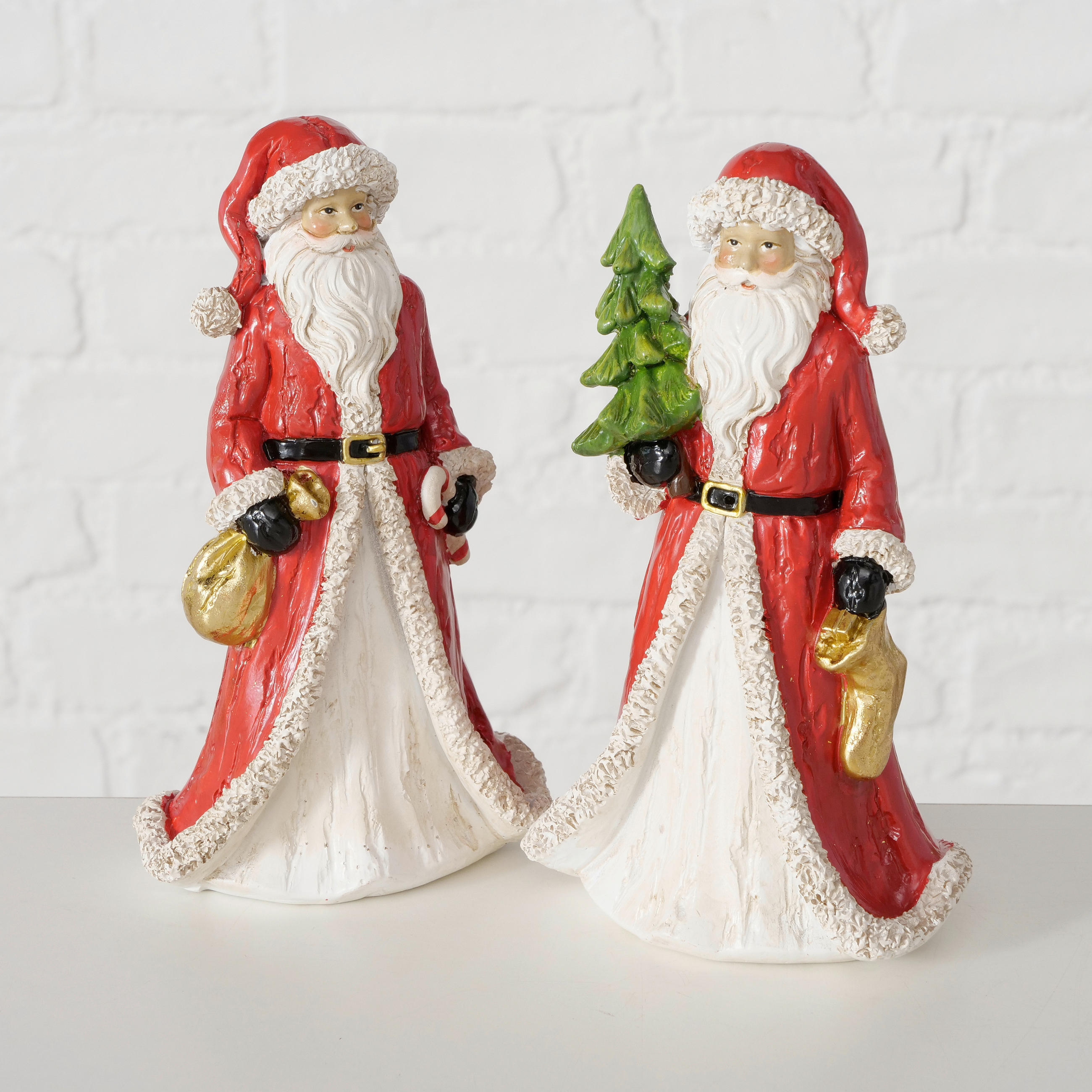 FIGURINĂ DE CRĂCIUN - alb/roșu, plastic (9,5/6,5/16cm)