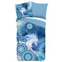 WENDEBETTWÄSCHE Lumi Biber 135/200 cm  - Blau, Design, Textil (135/200cm)