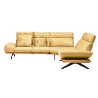 ECKSOFA  in Chenille, Flachgewebe Gelb  270/239 cm  - Gelb/Schwarz, Design, Textil/Metall (270/239cm) - Koinor