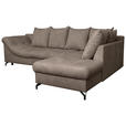 ECKSOFA Braun Struktur - Schwarz/Braun, KONVENTIONELL, Textil/Metall (274/194cm) - Carryhome
