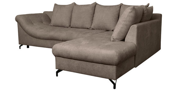 ECKSOFA Braun Struktur - Schwarz/Braun, KONVENTIONELL, Textil/Metall (274/194cm) - Carryhome