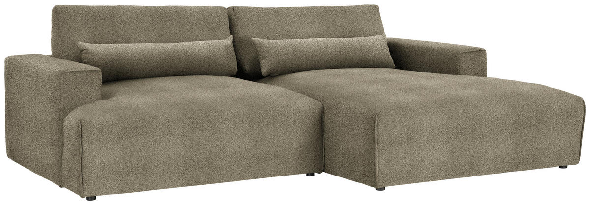 ECKSOFA Felicia in Chenille Taupe  267/187 cm  - Taupe/Schwarz, Design, Kunststoff/Textil (267/187cm) - Stylife