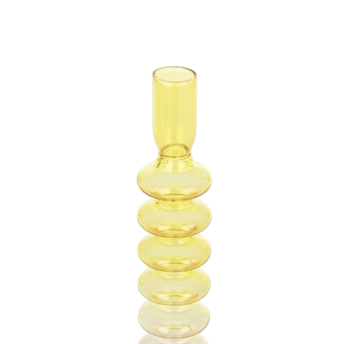 STABKERZENHALTER - Pink/Gelb, LIFESTYLE, Glas (9/29,5cm)