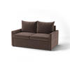 SCHLAFSOFA COLOGNE in Flachgewebe Braun  - Schwarz/Braun, Design, Kunststoff/Textil (152/89/92cm) - MID.YOU