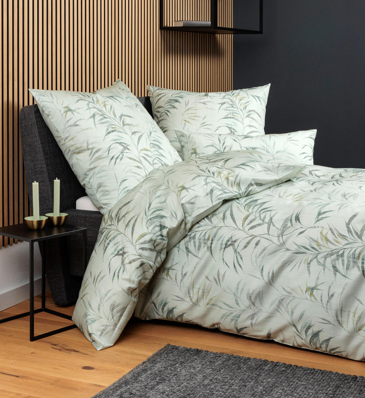 BETTWÄSCHE 155/220 cm  - Salbeigrün, Design, Textil (155/220cm) - Janine