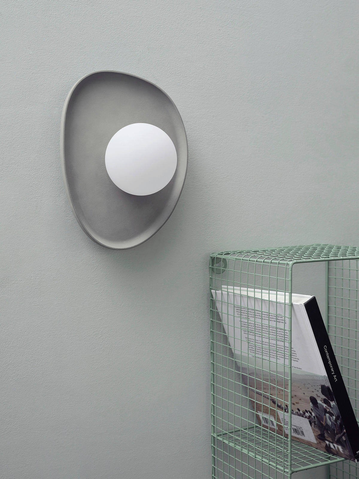 WANDLEUCHTE 20/13.5/26 cm   - Grau, Basics, Glas/Stein (20/13.5/26cm) - Osram