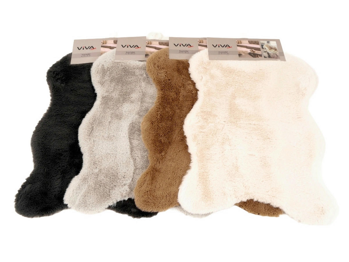 KRZNENI TEPIH 60/90 cm   siva   - siva, Basics, koža/tekstil (60/90cm)
