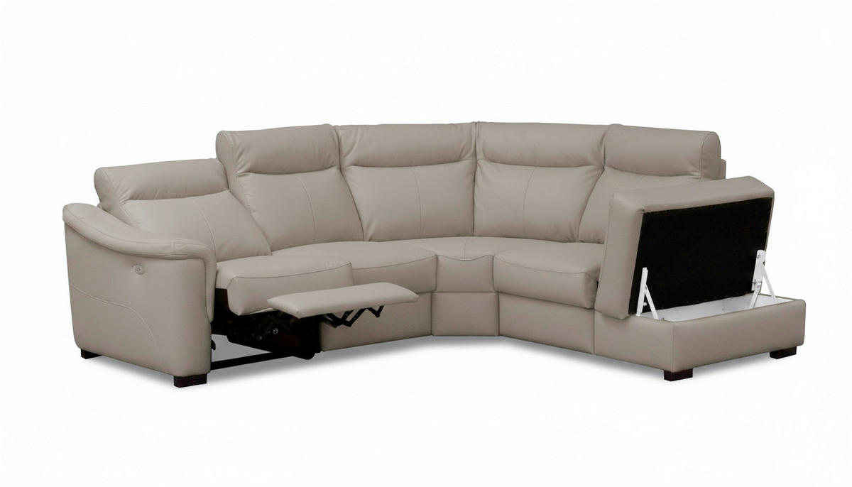 ECKSOFA Echtleder Schlammfarben  - Wengefarben/Schlammfarben, Design, Leder/Holz (260/229cm) - Livetastic