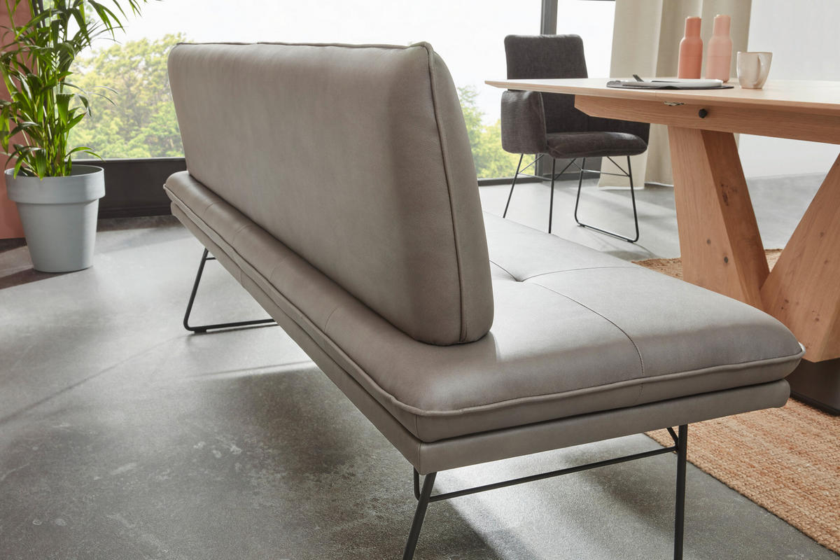 SITZBANK in Holz, Metall, Textil, Holzwerkstoff Anthrazit, Schwarz  - Anthrazit/Schwarz, Design, Holz/Holzwerkstoff (195/87/65cm) - Dieter Knoll