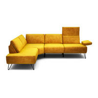 ECKSOFA in Samt Gelb  193/248-263 cm  - Gelb/Schwarz, Design, Textil/Metall (193/248-263cm) - SENSOO