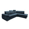 ECKSOFA Mikrofaser Dunkelblau  - Chromfarben/Dunkelblau, Design, Textil/Metall (283/228cm) - Livetastic