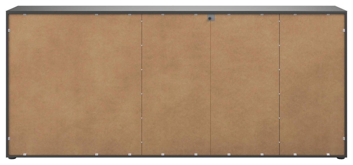 SIDEBOARD Style  in 225/98,7/40 cm  - Chromfarben/Anthrazit, Basics, Glas/Holzwerkstoff (225/98,7/40cm)