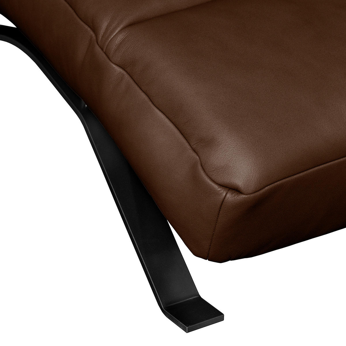 RELAXLIEGE Echtleder Dunkelbraun  - Dunkelbraun/Schwarz, Design, Leder/Metall (65/65-95/171cm) - Livetastic