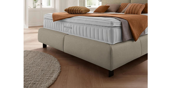 BOXSPRINGBETT 180/200 cm  in Beige  - Beige/Schwarz, Design, Textil/Metall (180/200cm) - Johann Jakob
