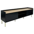 LOWBOARD SNOW in 180/54/40 cm - Eichefarben/Schwarz, Design, Holzwerkstoff/Metall (180/54/40cm) - Xora