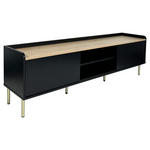LOWBOARD SNOW  in 180/54/40 cm  - Eichefarben/Schwarz, Design, Holzwerkstoff/Metall (180/54/40cm) - Xora