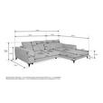 ECKSOFA  in Chenille Grau  222/279 cm  - Schwarz/Grau, KONVENTIONELL, Kunststoff/Textil (222/279cm) - Hom`in