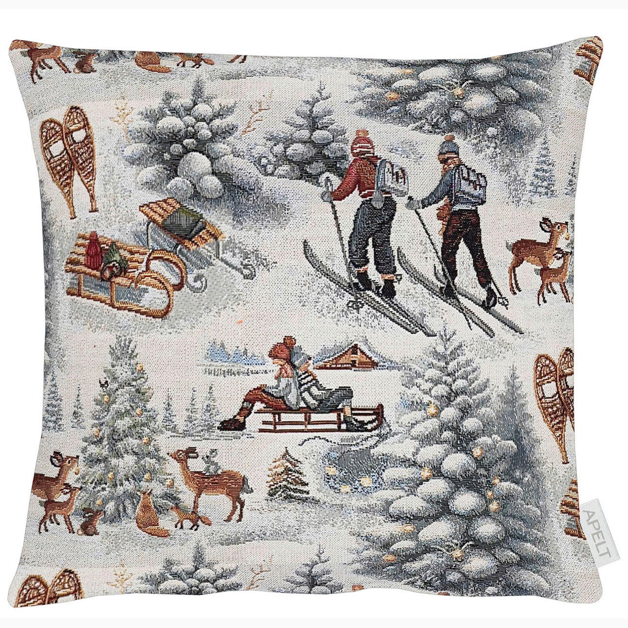 KISSENHÜLLE 40/40 cm  - Hellgrau/Braun, Design, Textil (40/40cm) - Apelt