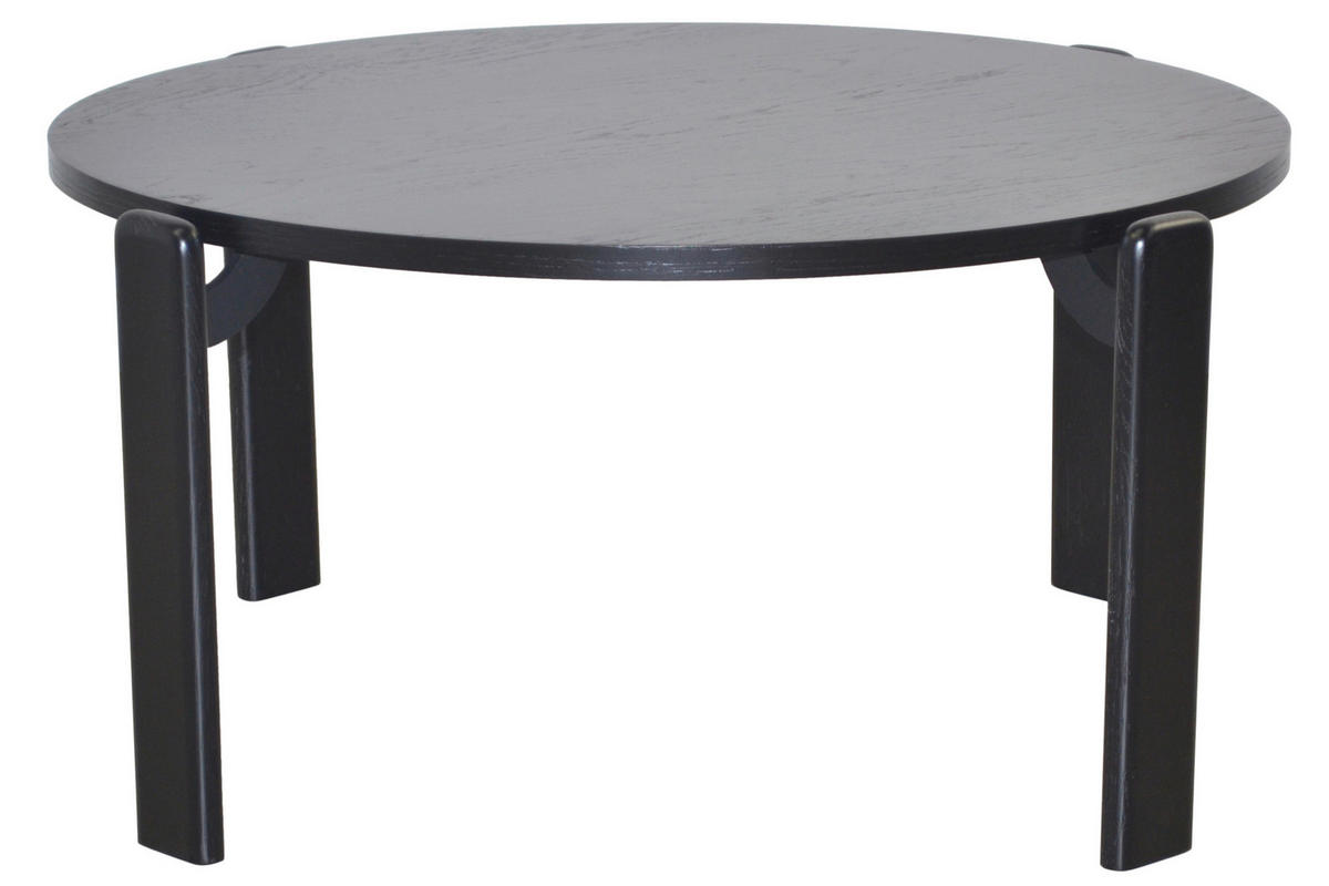 COUCHTISCH Eiche furniert 76/76/36 cm rund Schwarz  - Schwarz, Design, Holz/Holzwerkstoff (76/76/36cm) - MID.YOU