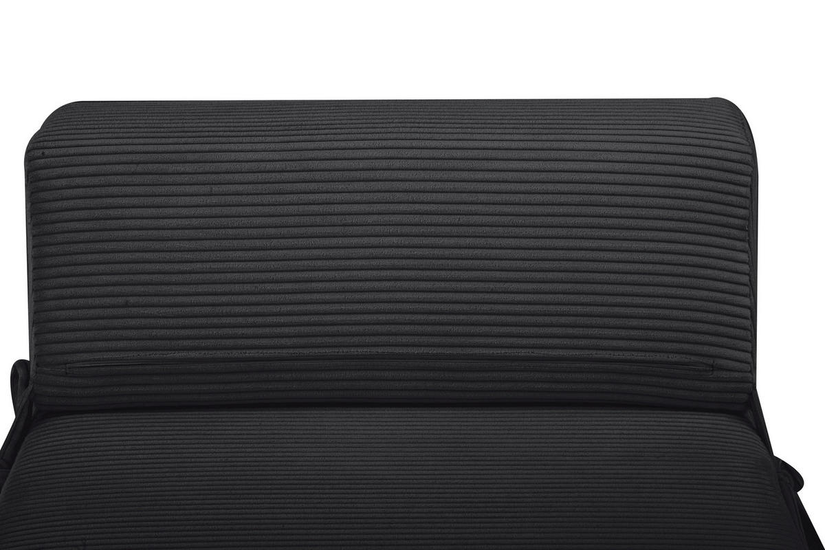 SCHLAFSESSEL in Cord Schwarz  - Schwarz, Design, Textil/Metall (65/57/81cm) - Livetastic