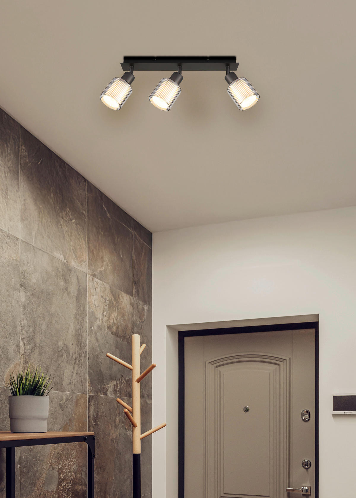 STRAHLER 41/8/18,6 cm   - Schwarzchrom/Weiß, Basics, Glas/Metall (41/8/18,6cm) - Globo