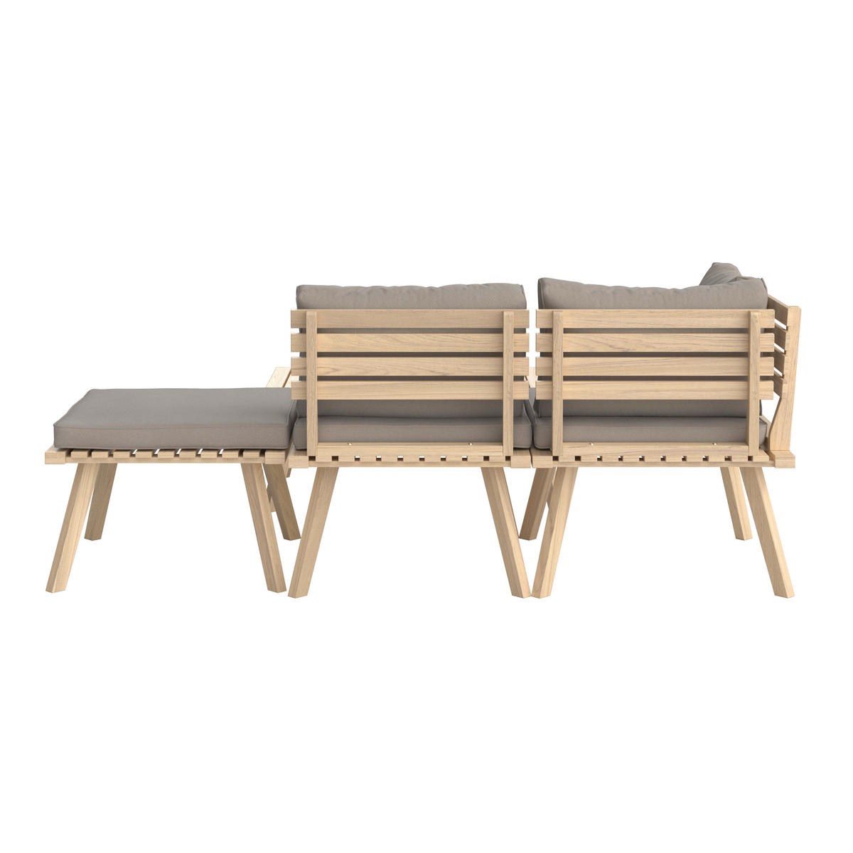 SET MOBILIER DE GRĂDINĂ  - culoare lemn acacia/gri, Basics, lemn/textil (186/60cm) - Ambia Garden