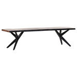 SITZBANK 180/45/45 cm Schwarz, Akaziefarben Akazie massiv  - Schwarz/Akaziefarben, Design, Holz/Metall (180/45/45cm) - Landscape