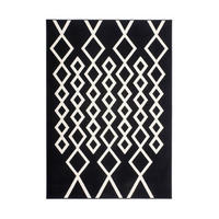FLACHWEBETEPPICH  Wohnzimmer 120/170 cm Schwarz, Elfenbein rechteckig  - Elfenbein/Schwarz, Basics, Textil (120/170cm) - Kayoom