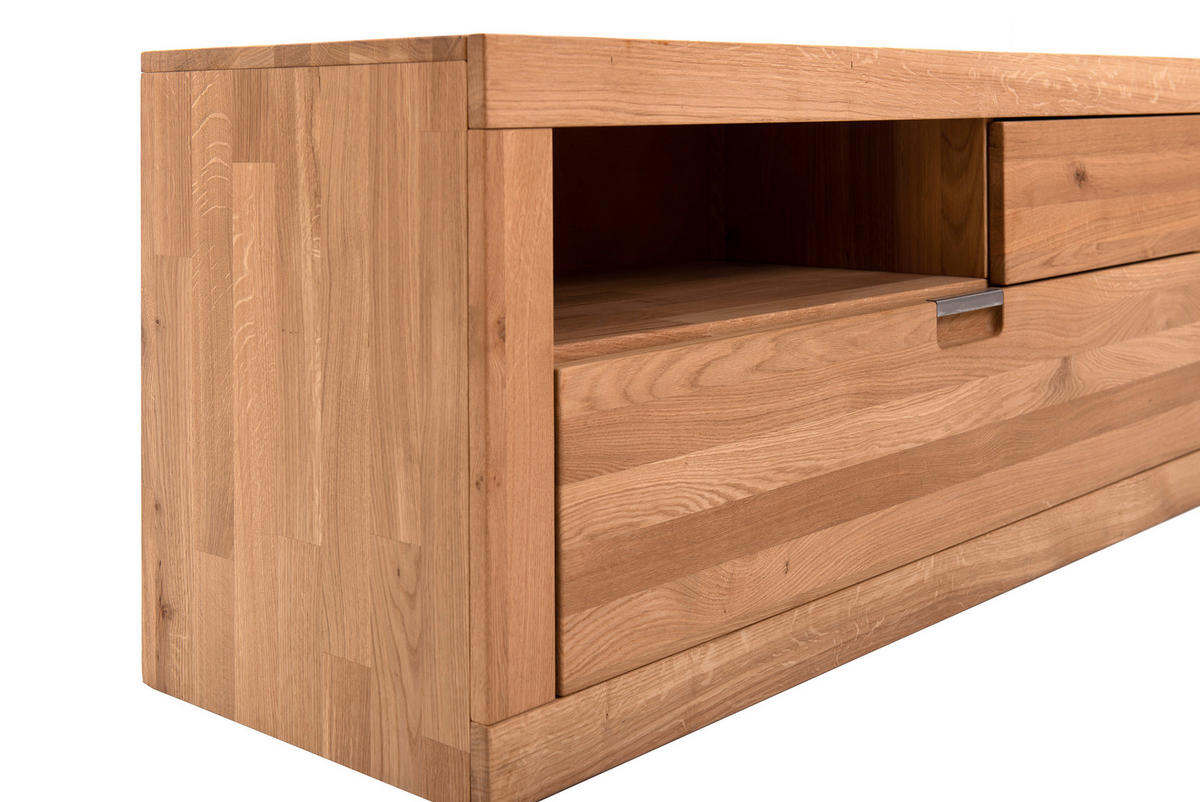 TV-ELEMENT - Wildeiche/Alufarben, Natur, Holz (200/54/42cm) - Carryhome