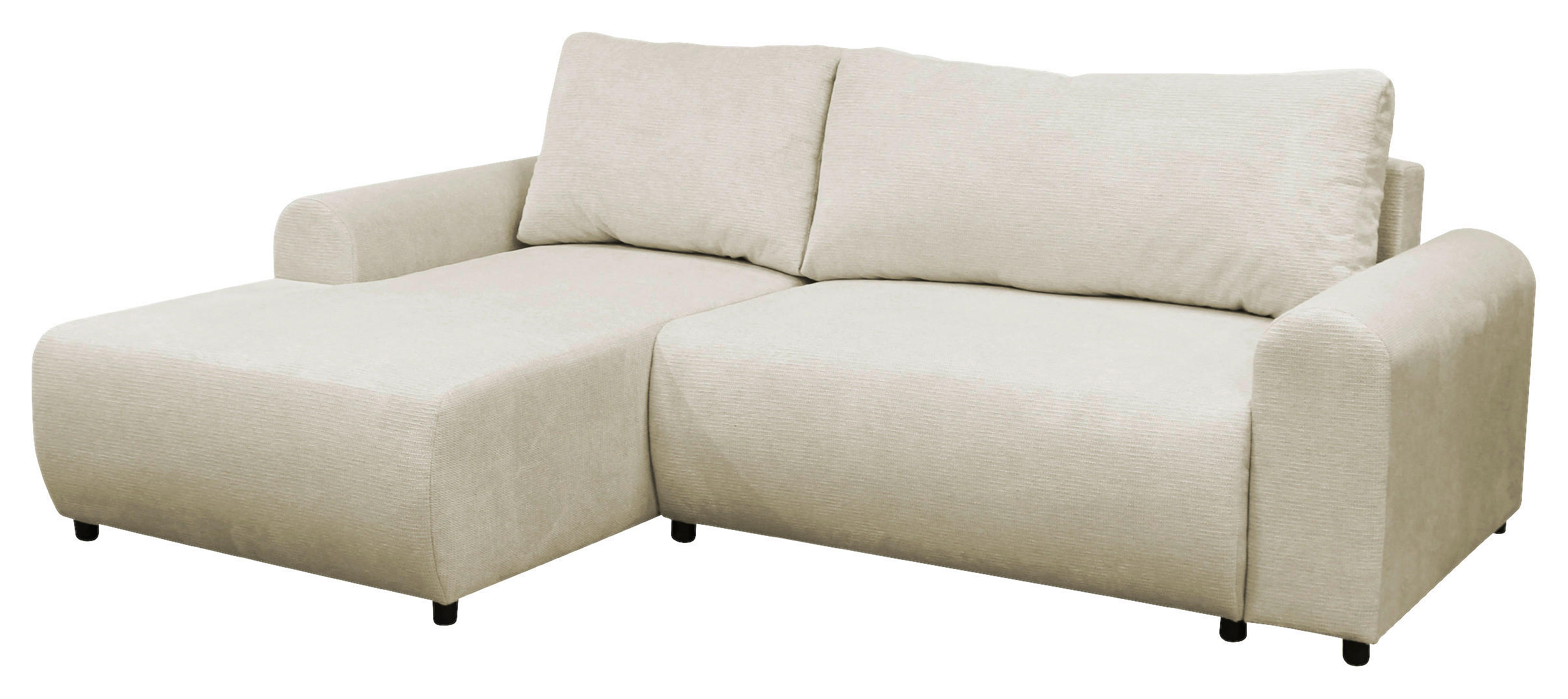 ECKSOFA Beige Struktur  - Beige/Schwarz, Design, Kunststoff/Textil (160/250cm) - MID.YOU