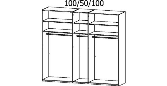 DREHTÜRENSCHRANK 251/223/61 cm 5-türig  - Graphitfarben/Weiß, Trend, Glas/Holzwerkstoff (251/223/61cm) - Novel