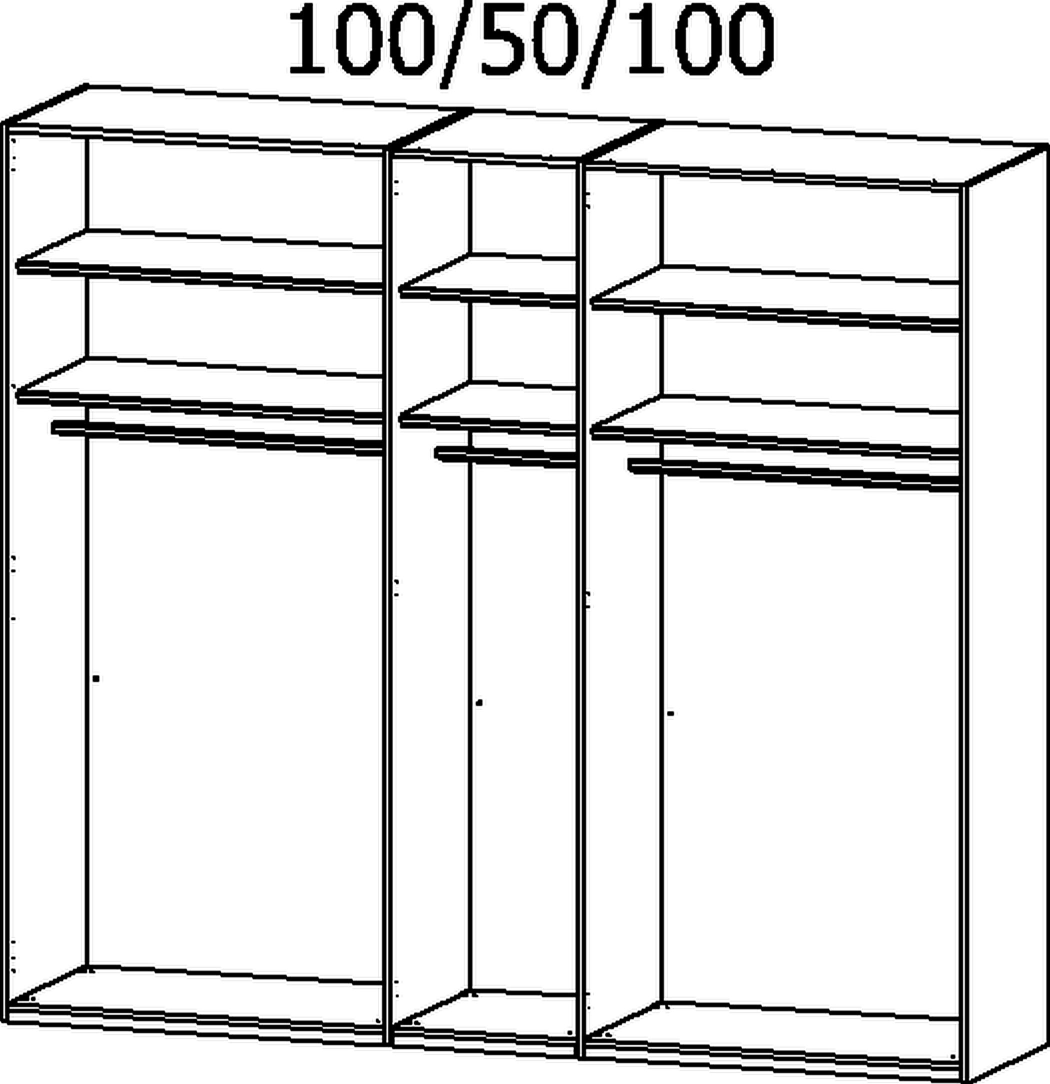 DREHTÜRENSCHRANK 251/223/61 cm 5-türig Graphitfarben, Grau  - Graphitfarben/Grau, Trend, Glas/Holzwerkstoff (251/223/61cm) - Novel