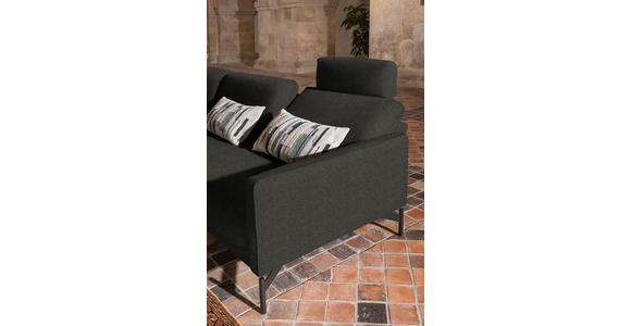 ECKSOFA in Flachgewebe Anthrazit  - Anthrazit, Design, Textil/Metall (230/254cm) - Ambiente