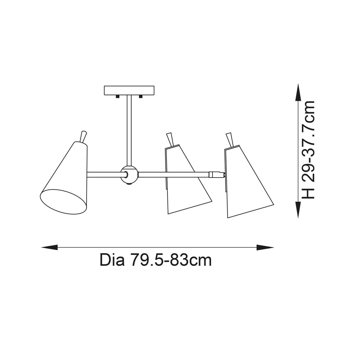 DECKENLEUCHTE  83/37.7 cm    - Chromfarben/Messingfarben, Design, Metall (83/37.7cm) - ENDON