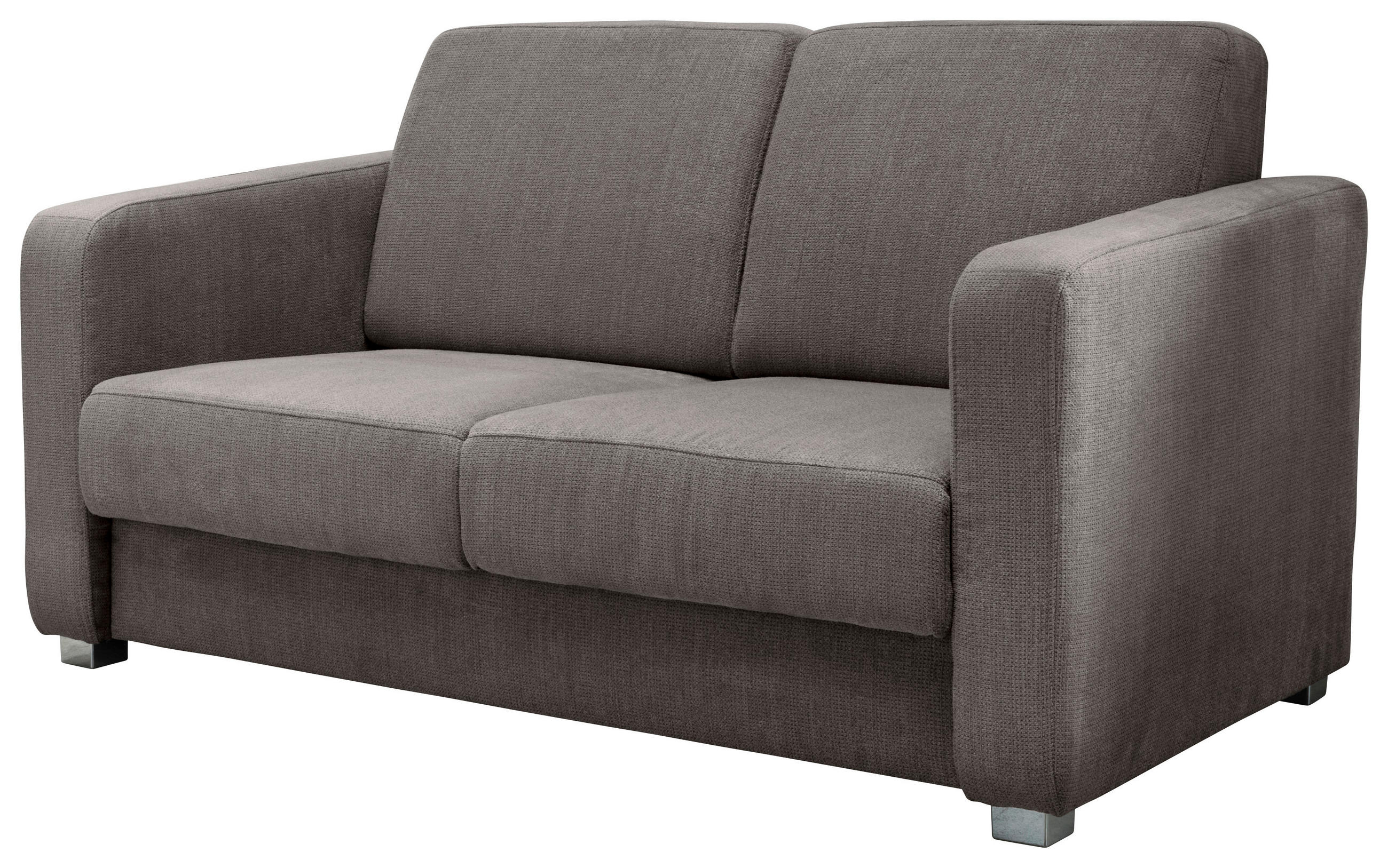 SCHLAFSOFA in Chenille Graubraun  - Chromfarben/Graubraun, Basics, Kunststoff/Textil (159/88/87cm) - Livetastic
