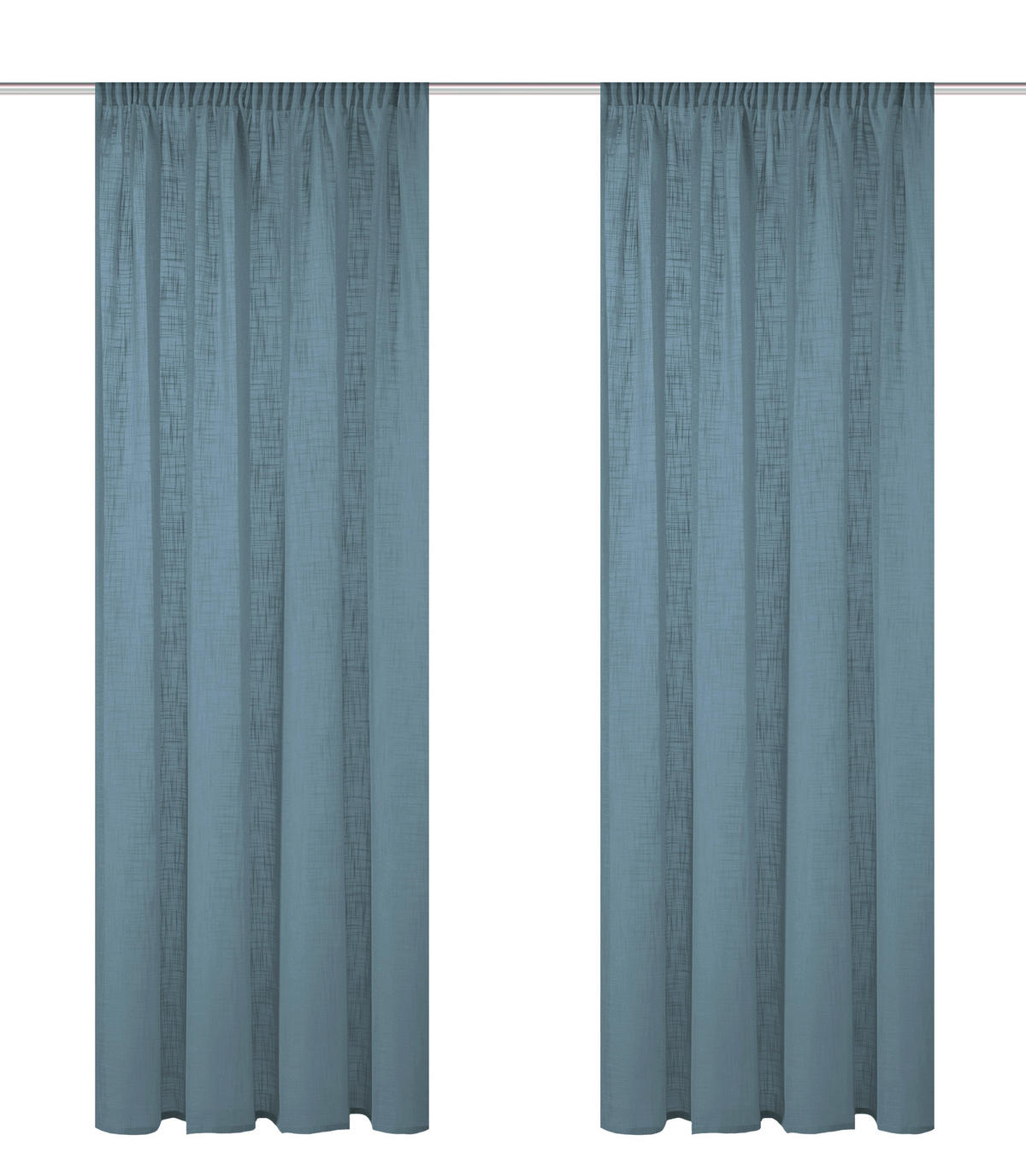 FERTIGVORHANG  halbtransparent   140/160 cm 2 Stück  - Blau, Basics, Textil (140/160cm)