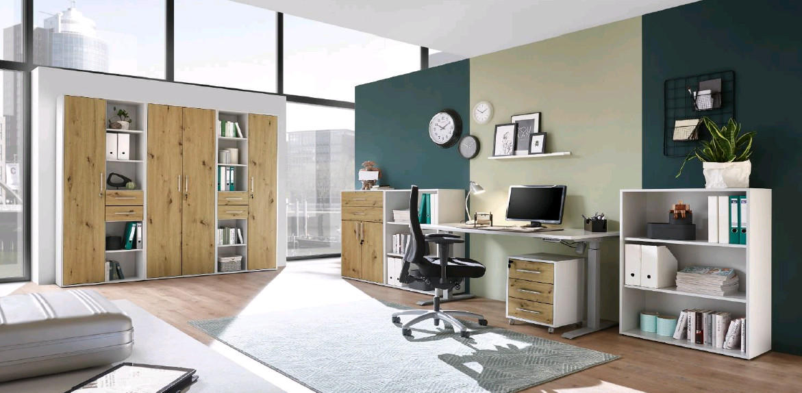 AKTENSCHRANK Eiche Artisan  - Eiche Artisan, MODERN, Holzwerkstoff (80/216/35cm) - Carryhome