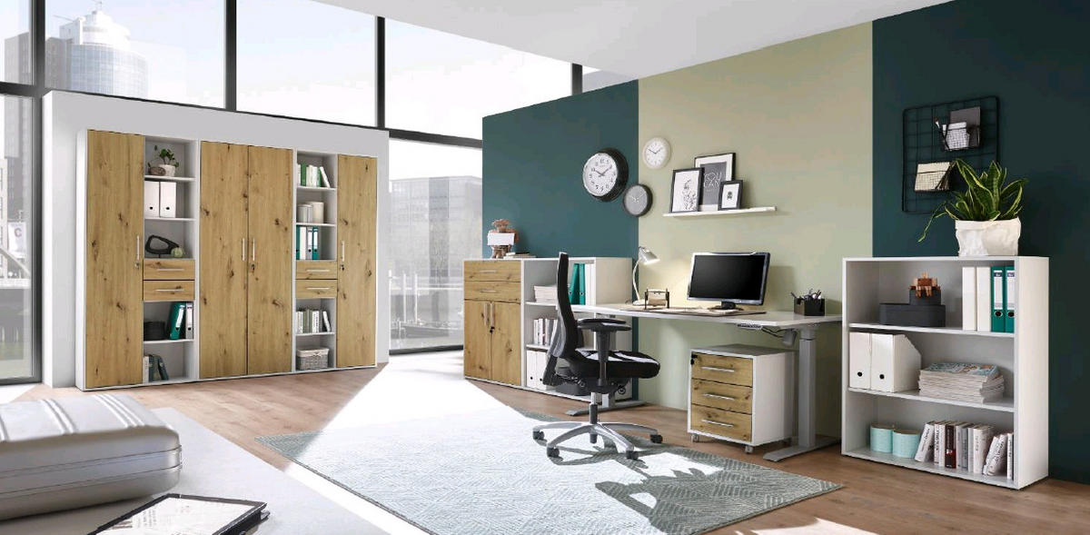 AKTENSCHRANK Eiche Artisan  - Eiche Artisan, MODERN, Holzwerkstoff (80/216/35cm) - Carryhome