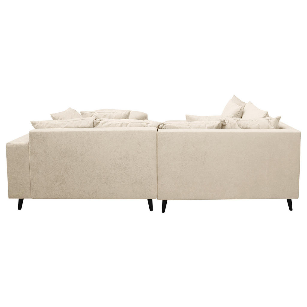 Thumbnail - Mid.you Ecksofa, Beige, Textil, Birke, 3-Sitzer, Füllung: Schaumstoffflocken,Schaumstoffflocken, Ottomane links, L-Form,...