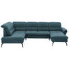 WOHNLANDSCHAFT in Echtleder Blau  - Blau/Schwarz, Design, Leder/Metall (206/336/181cm) - Beldomo Speed