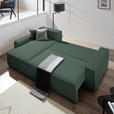 ECKSOFA in Cord, Webstoff Grün  - Schwarz/Grün, MODERN, Holz/Textil (157/265cm) - Carryhome