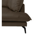 ECKSOFA  in Samt Braun Rückenkissen, Rücken echt  241/200 cm  - Schwarz/Braun, Design, Textil/Metall (241/200cm) - Carryhome