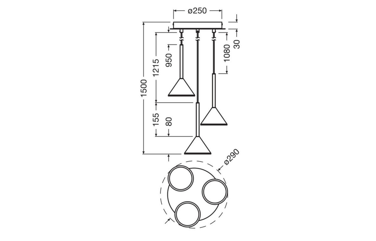 LED-PENDELLEUCHTE 29/150 cm  - Design, Metall (29/150cm) - Ledvance