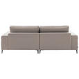 ECKSOFA in Velours Sandfarben  177/253 cm  - Sandfarben/Schwarz, Design, Textil/Metall (177/253cm) - Dieter Knoll