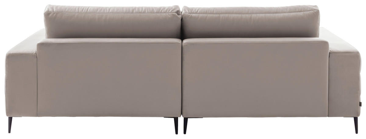 ECKSOFA in Velours Sandfarben  - Sandfarben/Schwarz, Design, Textil/Metall (253/177cm) - Dieter Knoll