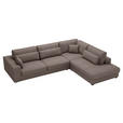 ECKSOFA Braun Cord  - Schwarz/Braun, KONVENTIONELL, Kunststoff/Textil (314/250cm) - Carryhome