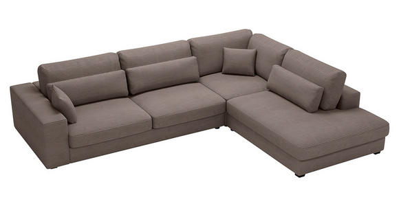 ECKSOFA in Cord Braun  - Schwarz/Braun, KONVENTIONELL, Kunststoff/Textil (314/250cm) - Carryhome