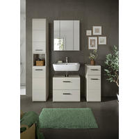 BADEZIMMER 4-teilig  in 120 cm  - Kaschmir/Schwarz, Trend, Glas/Holzwerkstoff (120cm) - MID.YOU